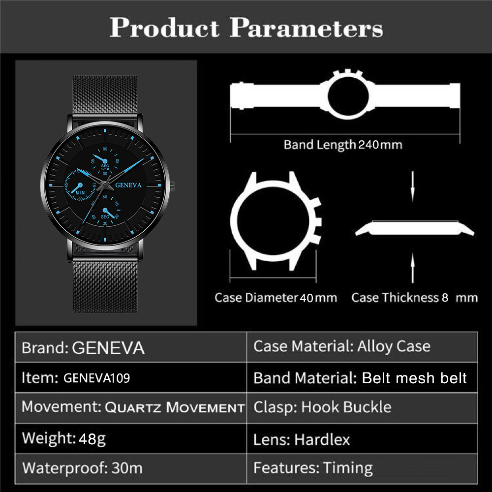 Geneva Classic Quartz Watch – Timeless Elegance for Everyday Style In Rendom Colors
