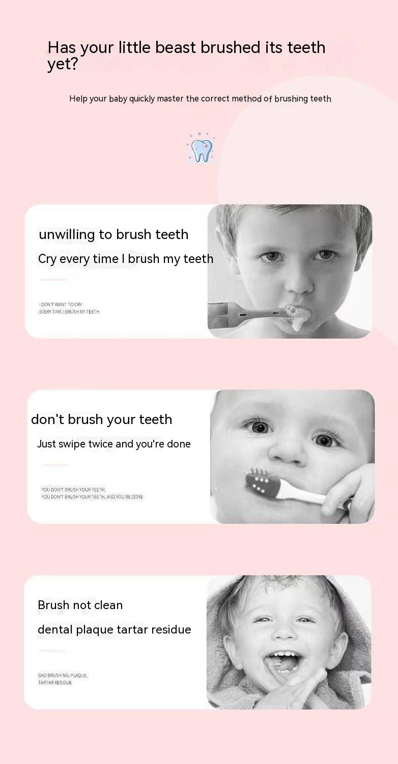 360° U-Shaped Baby Toothbrush | Food-Grade Soft Silicone Tooth Cleaner for Toddlers & Kids"
