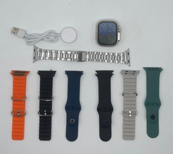 Ultra Smart Watch 7-in-1 – Advanced Multi-feature Fitness Tracker With Heart Rate Monitor, Sleep Tracking, Bluetooth Calling, Sports Modes & More Random Color Straps – Smartwatch With 6 Silicone Stripes And 1 Metal Strap