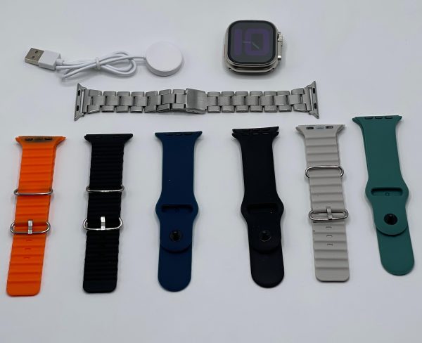 Ultra Smart Watch 7-in-1 – Advanced Multi-feature Fitness Tracker With Heart Rate Monitor, Sleep Tracking, Bluetooth Calling, Sports Modes & More Random Color Straps – Smartwatch With 6 Silicone Stripes And 1 Metal Strap