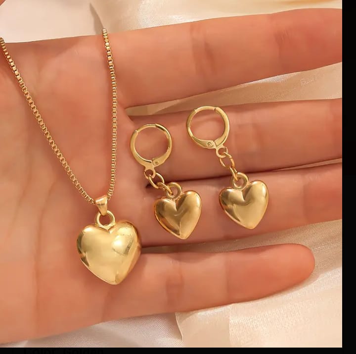 Golden Grace – 2-Piece Jewelry Set with Necklace & Earrings | Party & Daily Wear without box