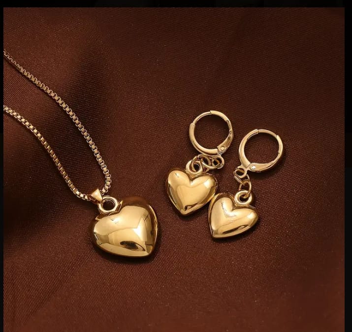 Golden Grace – 2-Piece Jewelry Set with Necklace & Earrings | Party & Daily Wear without box