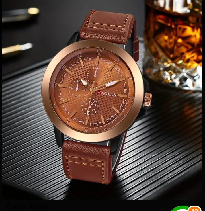 Raglan Black Edition ā Premium Quartz Watch with Sleek Black Strap