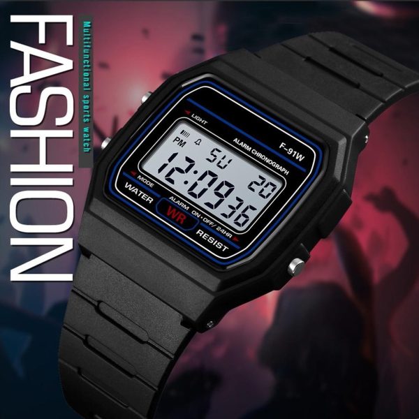 F91 W Luxury Wrist Watch Analog Digital Rubber Strap (without Box ) (black)