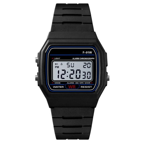 F91 W Luxury Wrist Watch Analog Digital Rubber Strap (without Box ) (black)
