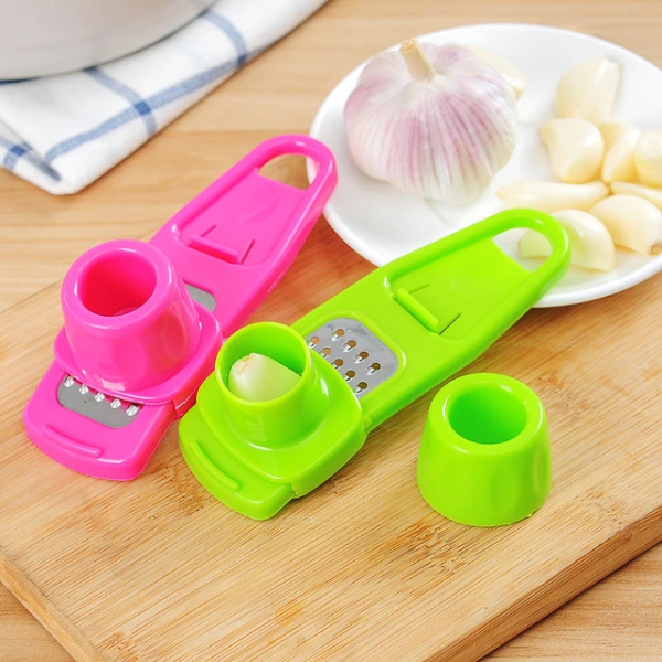 Garlic Press Grater Slicer Plastic Grinding Tool Kitchen Accessories(random Color)