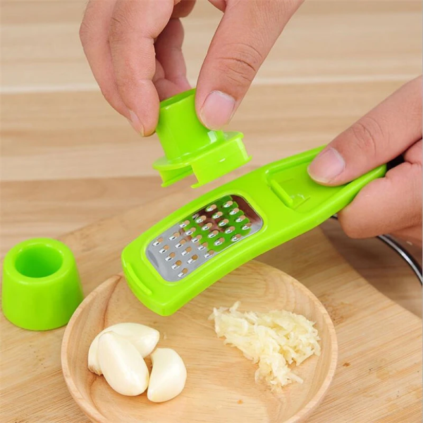 Garlic Press Grater Slicer Plastic Grinding Tool Kitchen Accessories(random Color)