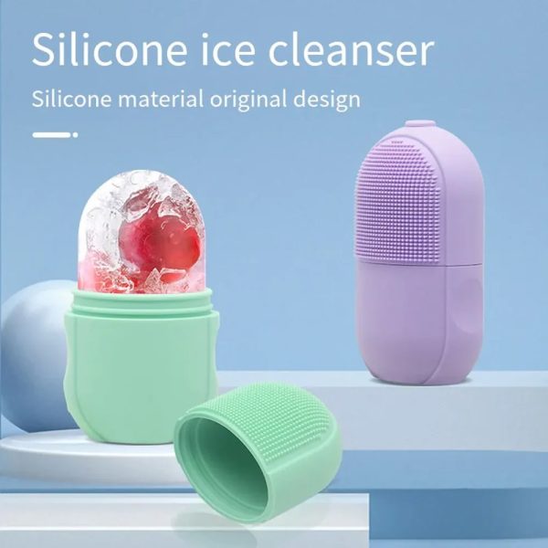 Ice Roller Facial Massage | Silicone Cleansing Ice Lattice | Ice Cube Roller With Scrub – Random Colors
