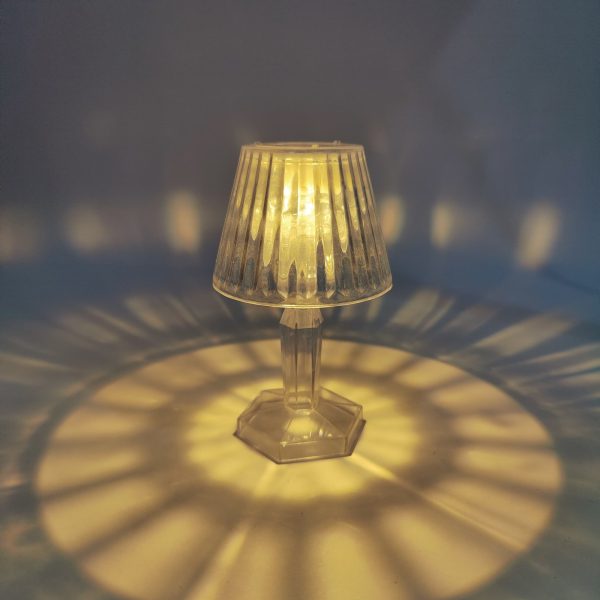 "Crystal Diamond LED Table Lamp – Elegant Night Light for Home & Bedroom (Battery Operated