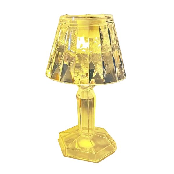 "Crystal Diamond LED Table Lamp – Elegant Night Light for Home & Bedroom (Battery Operated