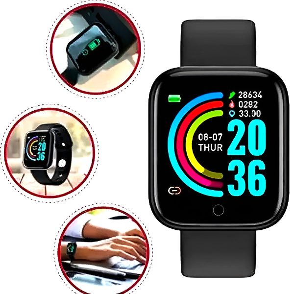 "LH 726 Smart Touchscreen Bluetooth Watch – Stylish Metal Body Smartwatch for Men & Women (Random Color