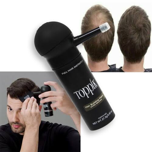 Toppik Hair Building Fibers (27g) with Spray Applicator – Instant Hair Volume for Thinning Hair (Black & Dark Brown)