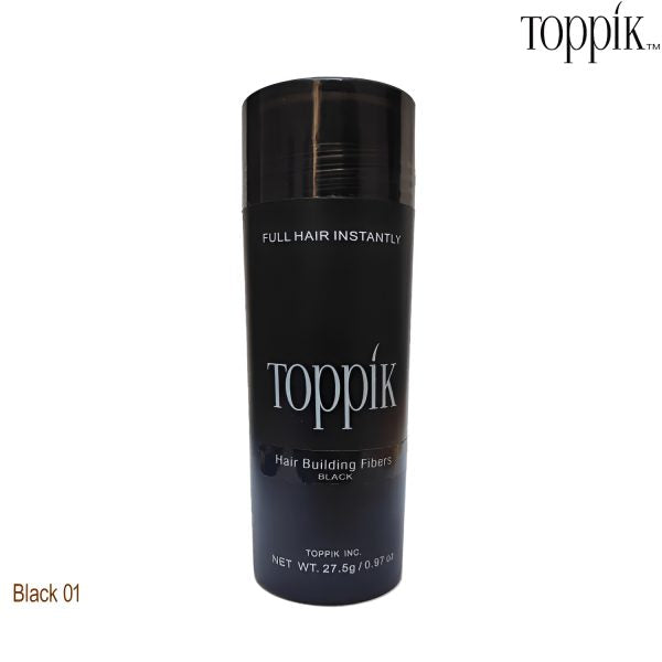 Toppik Hair Building Fibers (27g) with Spray Applicator – Instant Hair Volume for Thinning Hair (Black & Dark Brown)