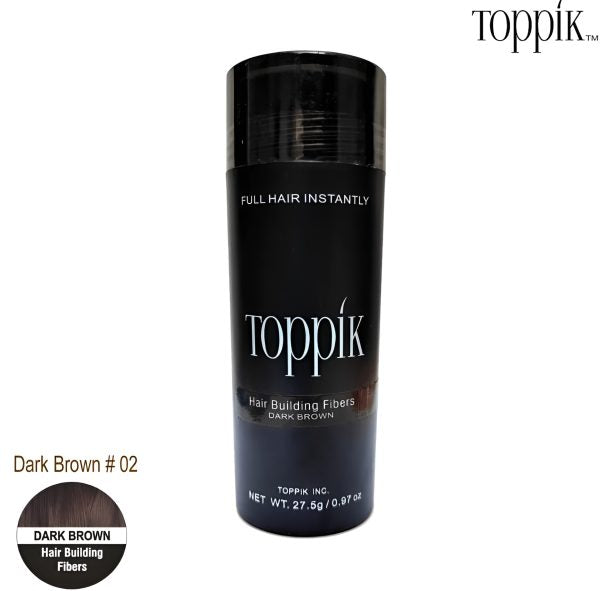Toppik Hair Building Fibers (27g) with Spray Applicator – Instant Hair Volume for Thinning Hair (Black & Dark Brown)
