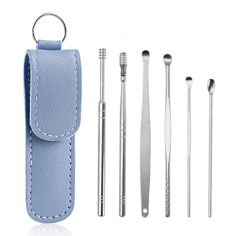 6-in-1 Stainless Steel Earwax Removal Kit | 360° Spiral Earpick Set for Safe & Effective Cleaning