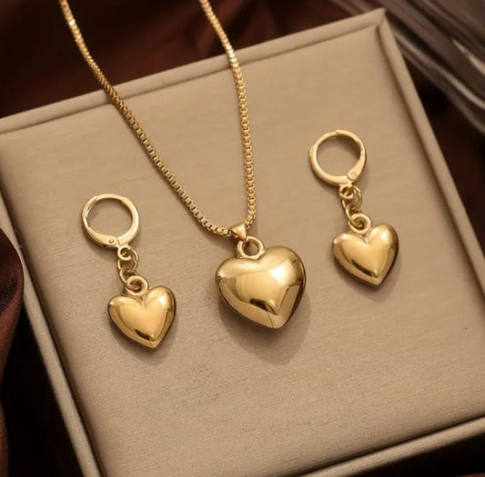 Golden Grace – 2-Piece Jewelry Set with Necklace & Earrings | Party & Daily Wear without box