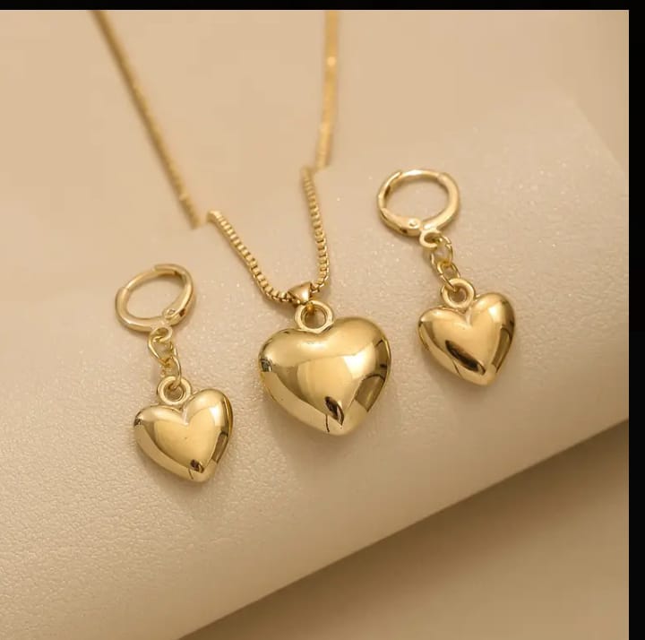 Golden Grace – 2-Piece Jewelry Set with Necklace & Earrings | Party & Daily Wear without box