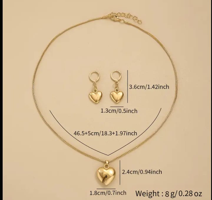 Golden Grace – 2-Piece Jewelry Set with Necklace & Earrings | Party & Daily Wear without box