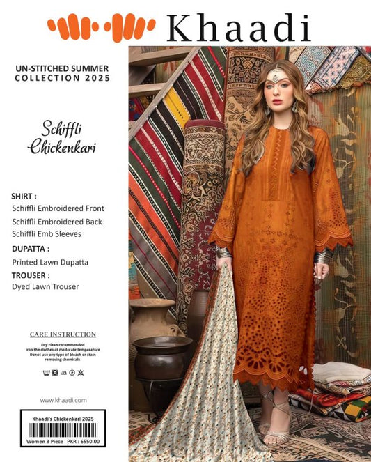 Khaadi ✨ 3 Piece Khaadi Chicken Kari Unstitched Suit New Collection For Womens