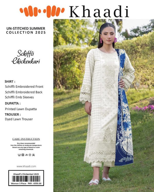 ✨ Khaadi ✨ 3 Piece Khaadi Chicken Kari Unstitched Suit New Collection For Womens