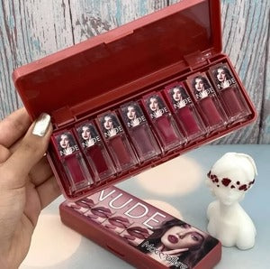 Mocallure 8-Piece Dark Nude Matte Lip Gloss Set – Long-Lasting Shades for All Skin tones